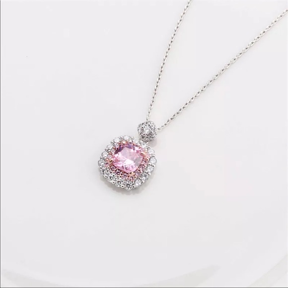 pink sapphire cut 925 necklace - Picture 3 of 3